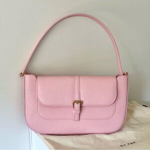 BY FAR Miranda Grained Leather Shoulder Bag in Peony w/ Original Box & Dust Bag